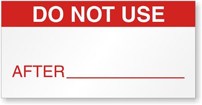 Do Not Use After: Date - Red