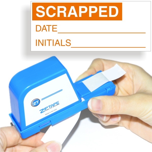 Scrapped Calibration Labels, Orange On White