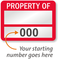 PROPERTY OF ____ (fill in blank) Label
