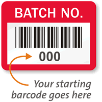 BATCH NO., with barcode numbering