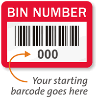 BIN NUMBER, with barcode numbering