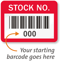 STOCK NO., with barcode numbering