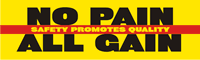 No Pain / All Gain Safety Banner