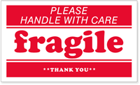 Fragile Handle Care Shipping Labels