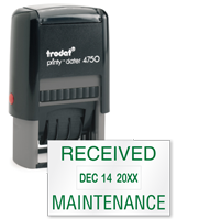 Received Maintenance Date Stamp Self Inking