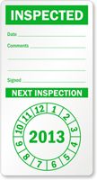 Punch Out Next Inspection Label