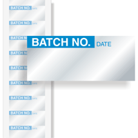 Batch No. Calibration Labels, Blue On Silver