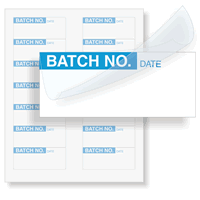 Batch No. Calibration Labels, Blue On Silver