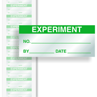 Experiment Calibration Labels, Green On Silver