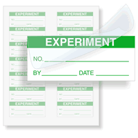 Experiment Calibration Labels, Green On Silver
