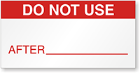 Do Not Use After: Date - Red