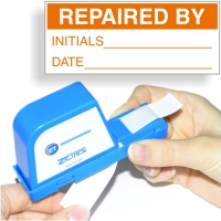 Repaired By Calibration Labels, Orange On White
