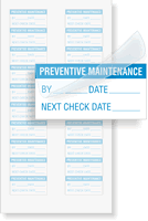 Preventive Maintenance Label: By/Date/Next - Blue