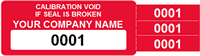 Calibration Void If Seal Broken Label