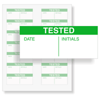Tested Calibration Labels, Green On White