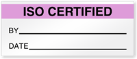 ISO Certified By Date Write-On Quality Control Label