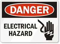 Danger Electrical Hazard Sign
