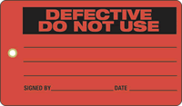Defective Do Not Use Vinyl Inspection Tag