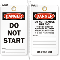 Do Not Start Lockout Tag