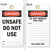 Unsafe Do Not Use Lockout Tag