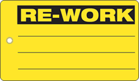 Re-Work Plastic Tags, Vinyl Inspection Tag
