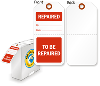 To Be Repaired / Repaired 2-Part Plastic Tag