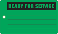 Ready For Service Vinyl Inspection Tags