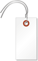 White Tyvek Shipping Tags (with pre-attached wires)