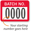 BATCH NO. Label, numbering, pack of 1000