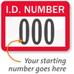 I.D. NUMBER, with consecutive numbering