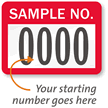 SAMPLE NO. Label, numbering, pack of 1000