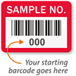 SAMPLE NO., with barcode numbering