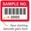 SAMPLE NO. Label, barcode, pack of 1000