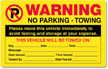 Warning Move Vehicle Avoid Towing Sticker