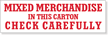 Mixed Merchandise Label