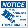Notice this Container has been Triple Rinsed