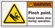 WARNING Pinch Point Label