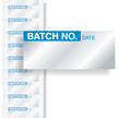 Batch No. Calibration Labels, Blue On Silver