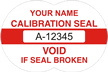 Calibration Seal Void If Seal Broken Label