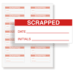 Scrapped Calibration Labels, Red On White