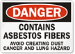 Danger Asbestos Cancer Lung Hazard Sign