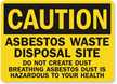 Caution Asbestos Cancer Lung Hazard Sign