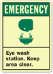 Emergency (ANSI): Eye Wash Station (graphic) Sign
