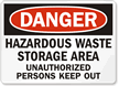 Caution Hazardous Waste Storage Sign
