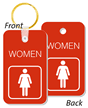 WOMEN Bathroom Keychain, Double-Sided