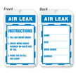 Air Leak Instructions Tag