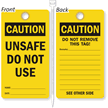 Unsafe Do Not Use Lockout Tag