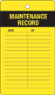 Maintenance Record Plastic Vinyl Inspection Tag