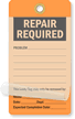 REPAIR REQUIRED Plastic Self-Laminating Tag  25-Pack