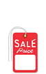 Sale Price, white stock, red ink, w/String